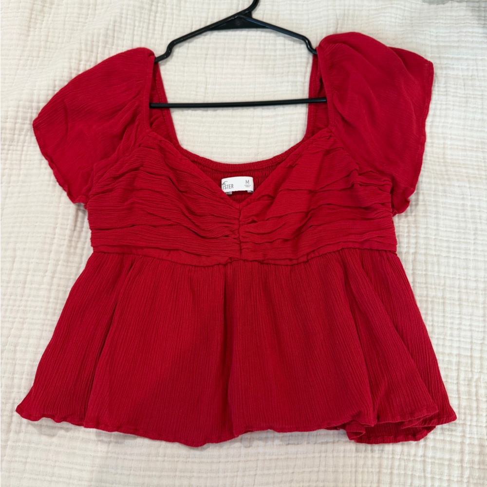 Hollister Vibrant Red Blouse